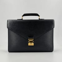 LOUIS VUITTON セルヴィエット・コンセイエ エピ ノワール ハンドバッグ M54422