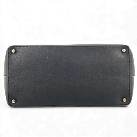 KATE SPADE New York ベージュ&ブラック レザー トートバッグ