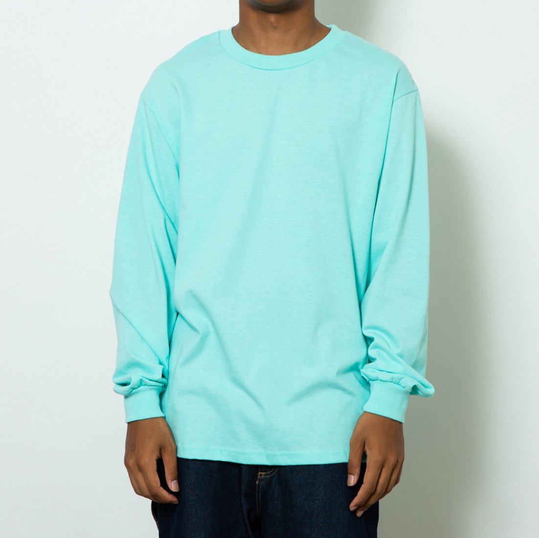2色 ロングTシャツ バイカラー ラフ カジュアル アメリカン 6.0oz ユニセックス ロングスリーブ Tシャツ | ビッグサイズ | 1
