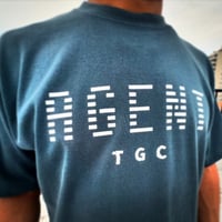 モリザベス 9.1オンス AGENT ビッグシルエットTシャツ ミッドナイトブルー/白インク