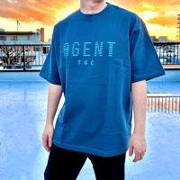 (2月発送)モリザベス 9.1オンス AGENT ビッグシルエットTシャツ ミッドナイトブルー/ブルーインク