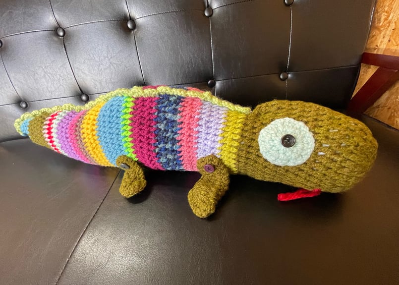 あみぐるみ カメレオン セット かぎ針編みのカメレオン、ぬいぐるみカメレオン、かぎ針編みのトカゲ