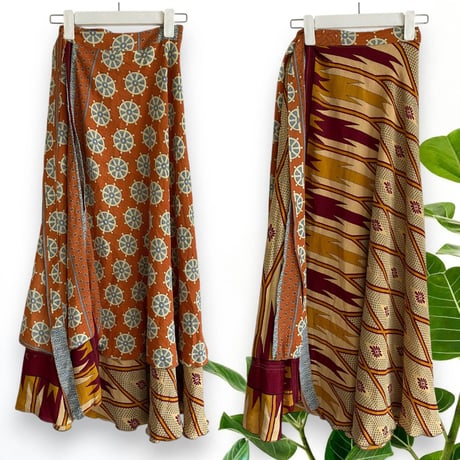 CATEGORY インドサリーリバーシブルロング丈巻きスカート | BOHO VIBES