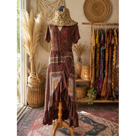 BOHO VIBES JP インドサリー生地リメイクウェア