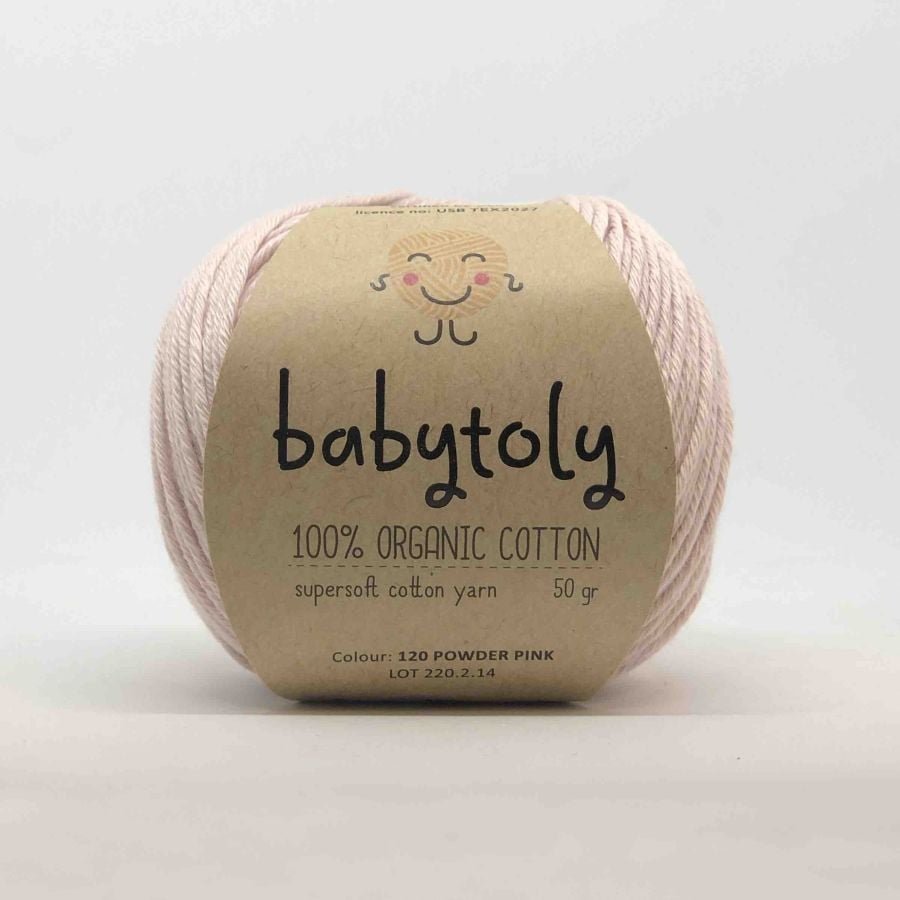 babytoly-Organic Cotton Yarn - POWDER PINK, 120