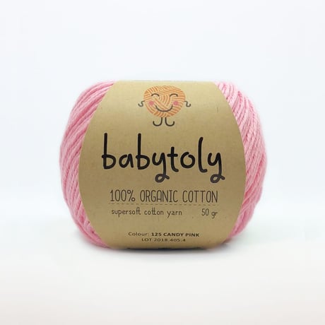 〈babytoly〉Organic Cotton Yarn -CANDY PINK, 125