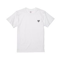 ハート羊Tシャツ (ホワイト,バックプリントあり)