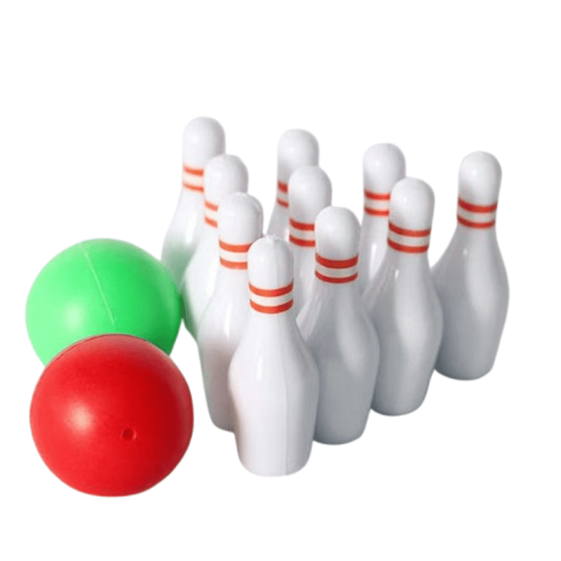 ミニチュアボウリング 12点セット（ピン10本 ボール2個）ディスプレイ