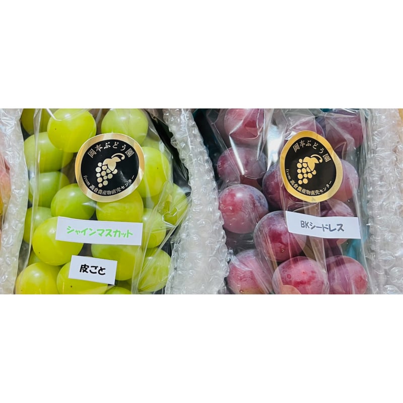 ぶどう シャインマスカット1房 BKシードレス1房 約1キロ | （株）高倉