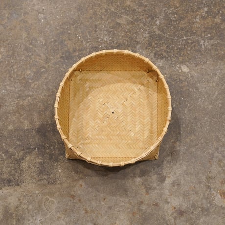 あじろ編みの整頓かご(丸)