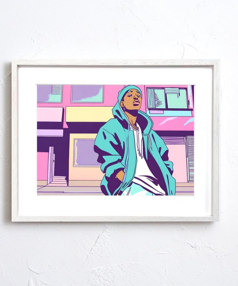 B-Boy Stance｜レトロポップなヒップホップモチーフアートポスター