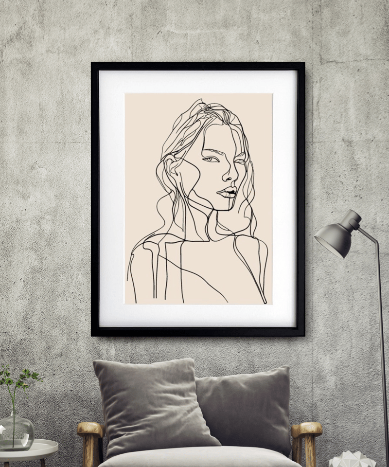 ファッション モノクロ スタイリッシュ 線画 おしゃれ ミニマル