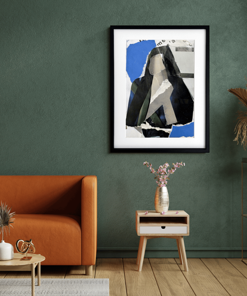 抽象画 コラージュ 切り絵 貼り絵 レトロ モダン おしゃれ 空間演出