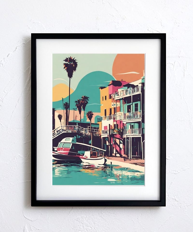 California Harbor｜レトロなサンタモニカの港町を描く西海岸アート