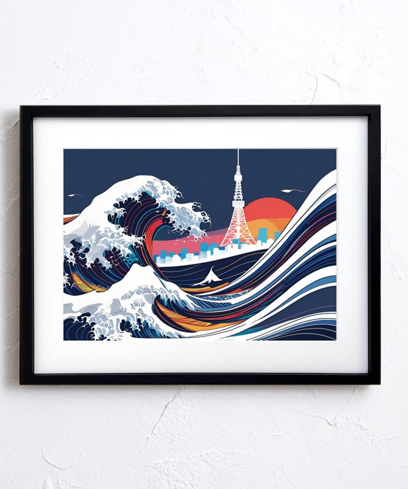 和モダン Ukiyoe 浮世絵 The Great Wave 富嶽三十六景 神奈川