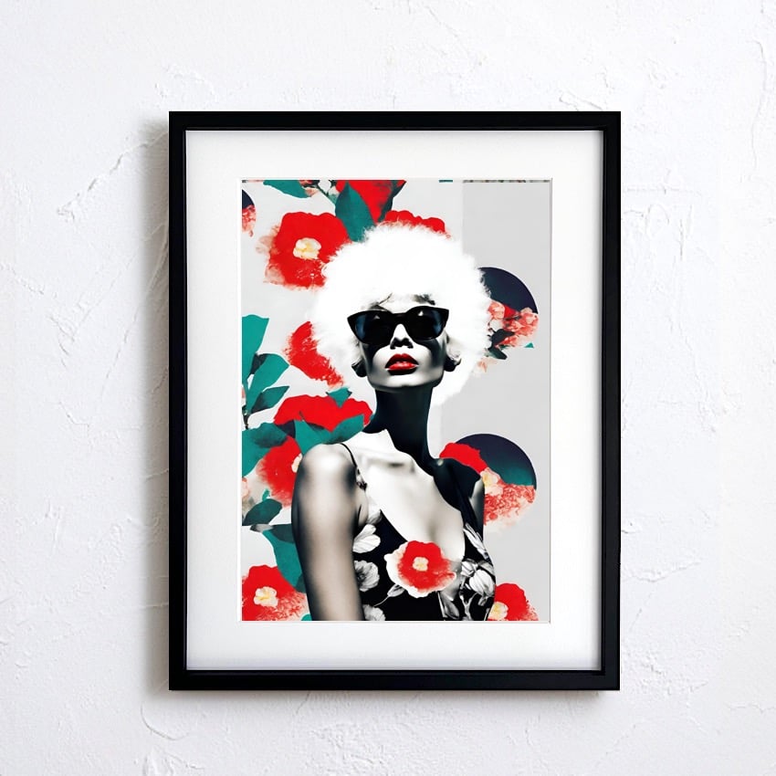 Ms.Tsubaki ｜和と洋が交差する椿コラージュアートポスター