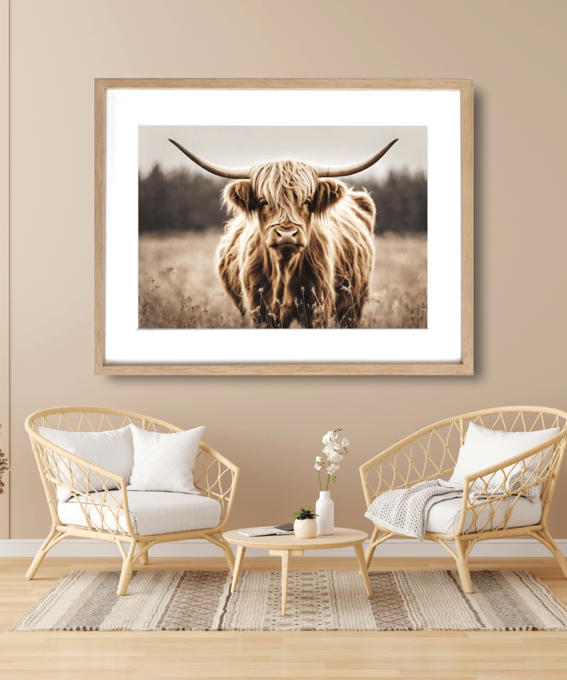 Highland cow｜北欧ナチュラルに合うハイランドカウのアニマルアート
