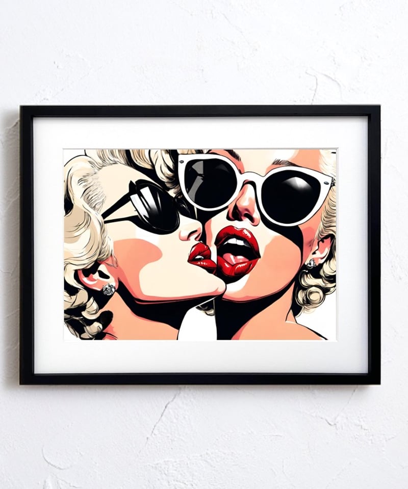 Twinz｜双子のマリリンを描いたラグジュアリーアートポスター｜モダン