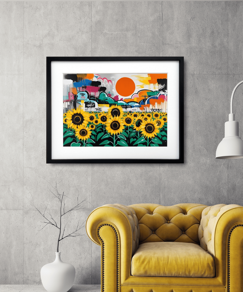 ひまわり グラフィティ風 油彩画　フランフラン ひまわり グラフィティ風 油彩画 フランフラン 楽天市場】【9月