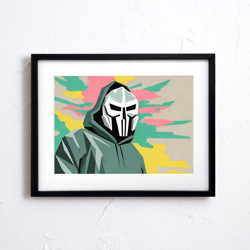MF Doom｜伝説的MCへ敬意を込めたマスクアートポスター｜ストリート感