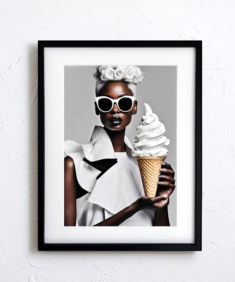 黒人女性とアイスクリームを描いたポップアート『Sweatest Woman
