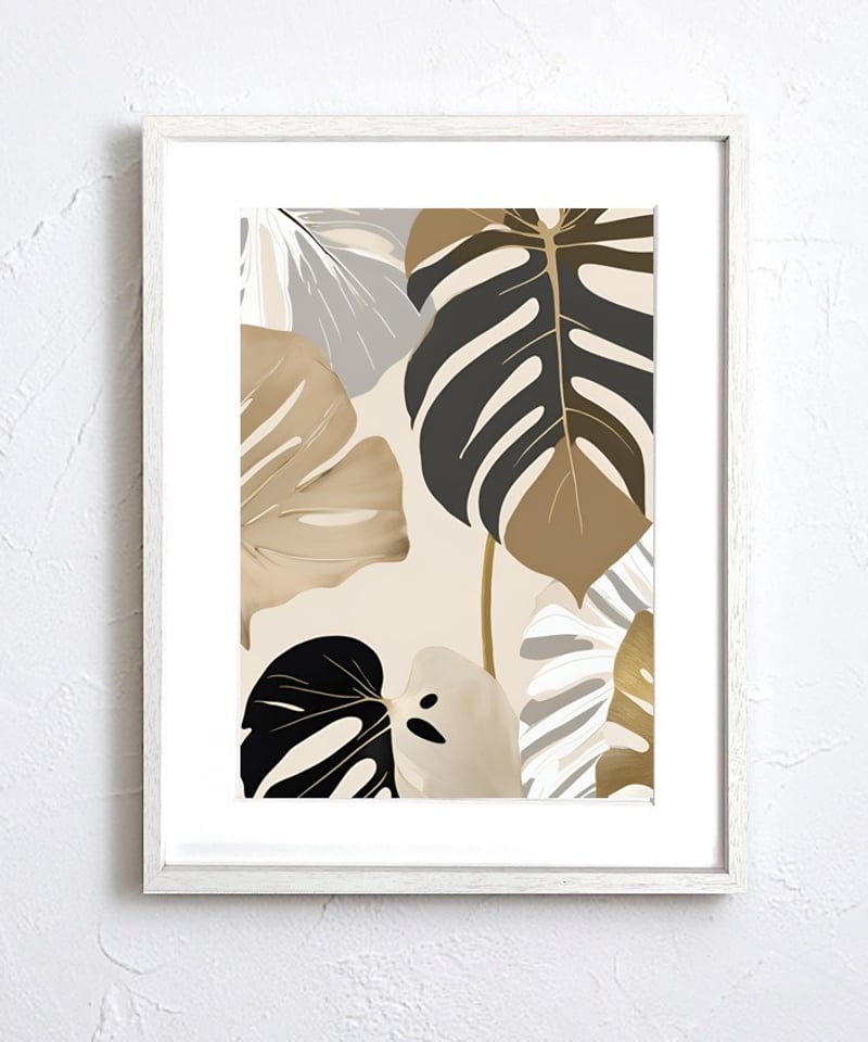 A moment of elegance｜モンステラを描いたミニマルボタニカルアート