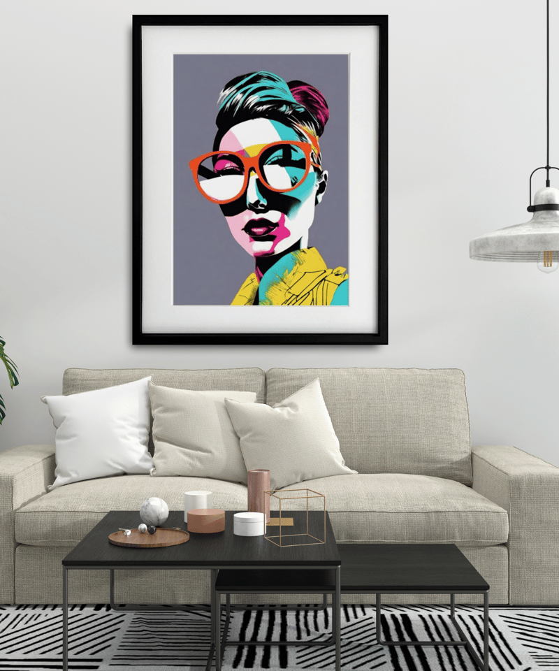 カラフルでスタイリッシュな女性像『Dope』。A4〜A2額縁付き