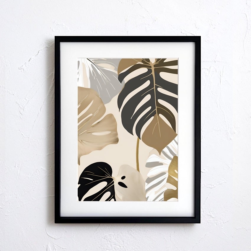 モンステラ ボタニカル ミニマルスタイル 抽象画 スカンジナビアン