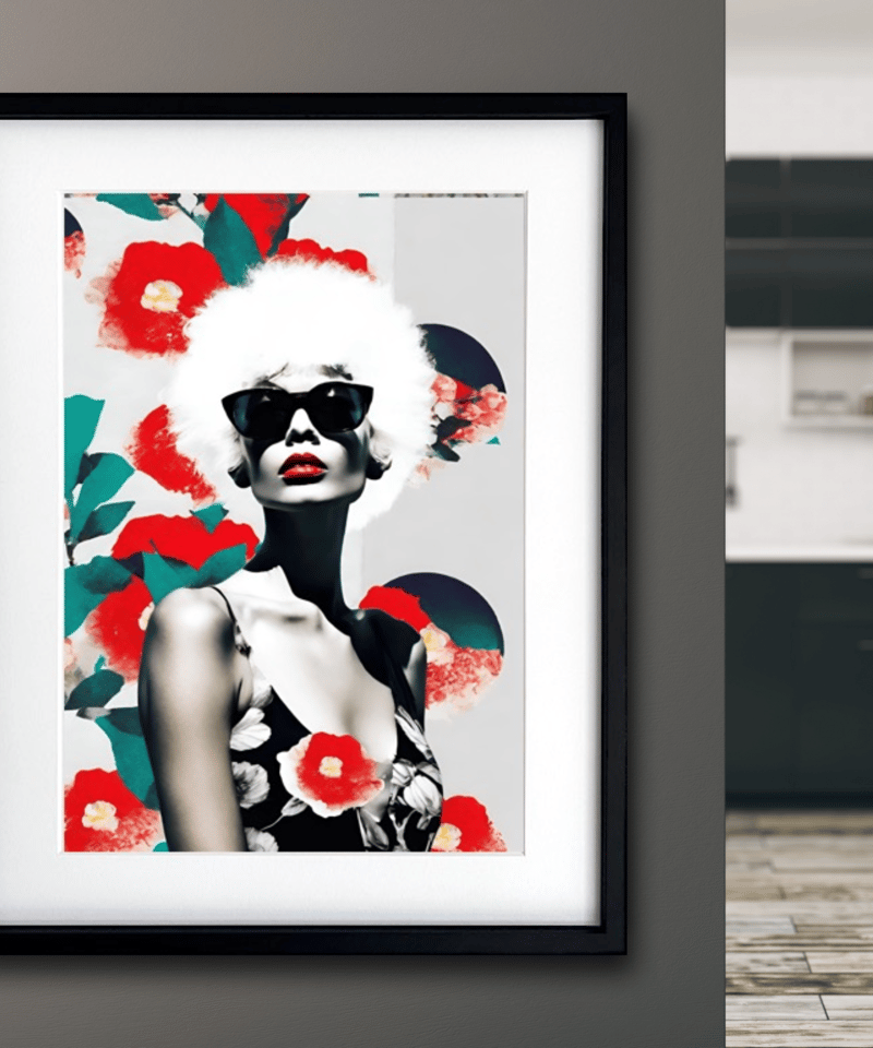 Ms.Tsubaki ｜和と洋が交差する椿コラージュアートポスター