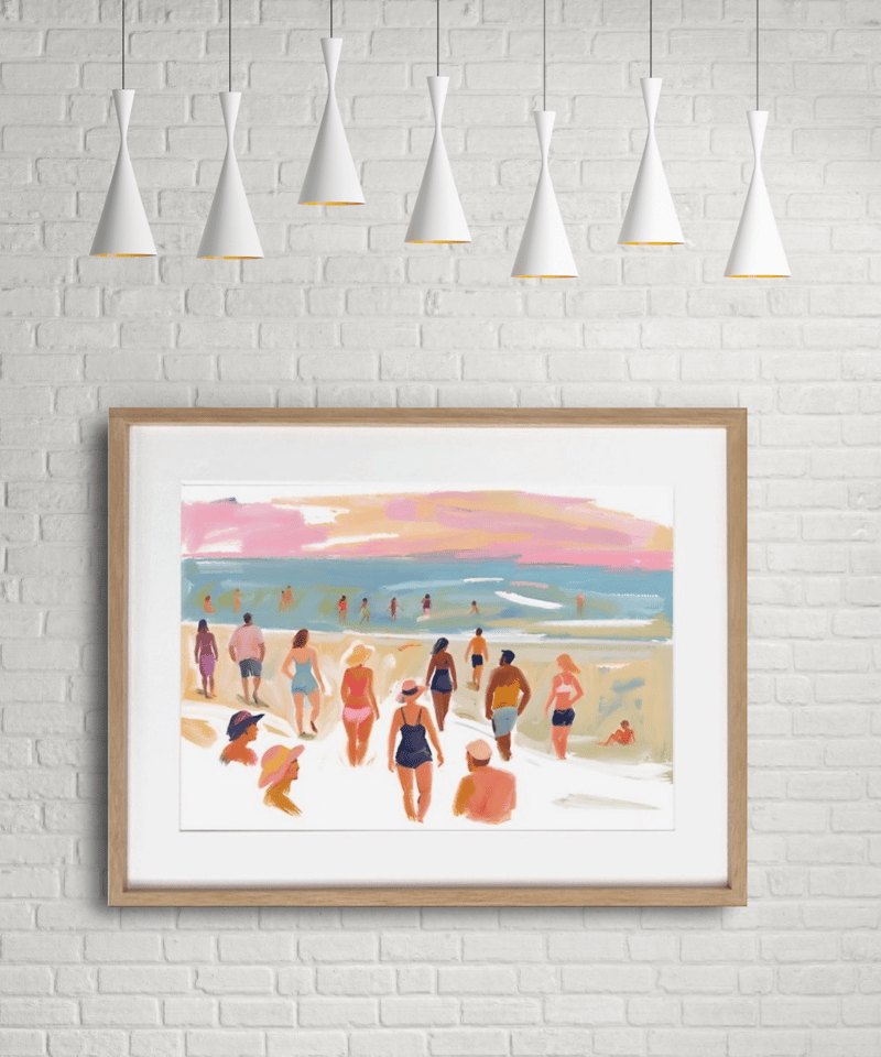 beach before evening｜夕暮れビーチを描くドローイングアート｜優しい