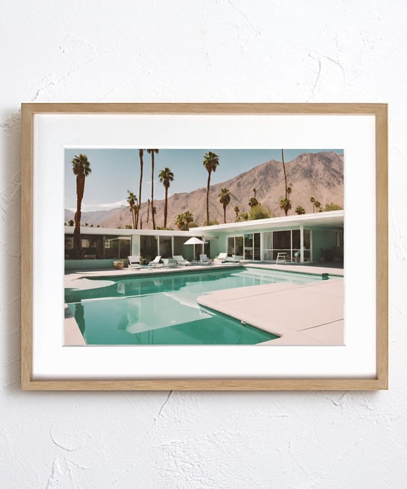 Poolside｜西海岸プールサイドのレトロモダンアートポスター｜A4〜A2