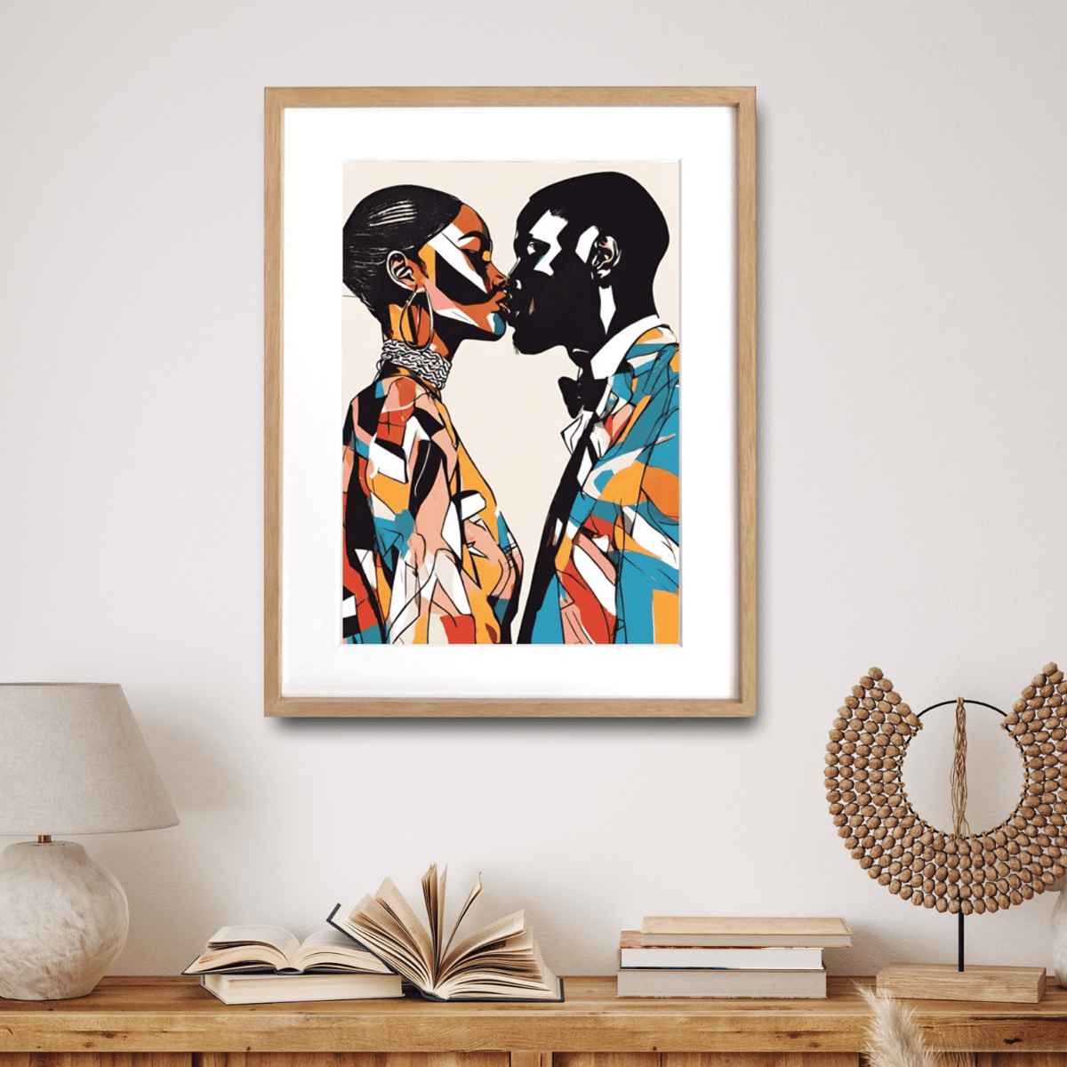 作品名【無題031】絵画　抽象画　アクリル画　ギフト　寝室　リビング 家庭円満 真実 キス 愛 モダン 恋人 夫婦 Kiss 愛情表現 抽象画