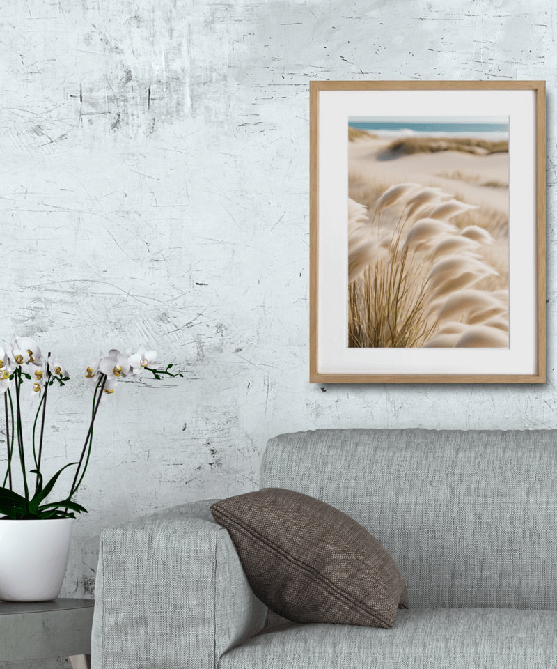 Moments｜北欧ボタニカルアートポスター｜砂浜とススキが描く静かな