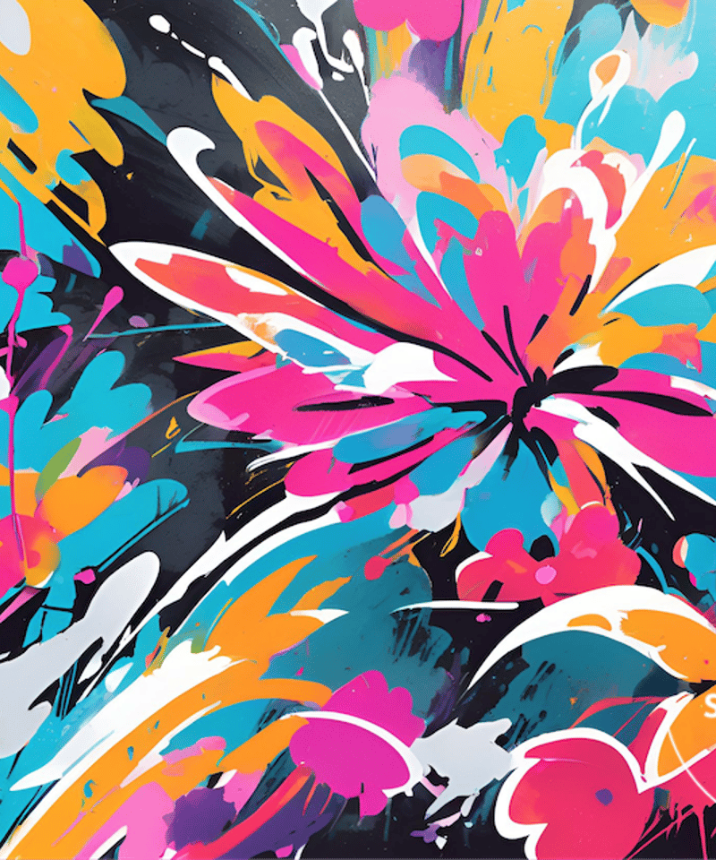 graffiti flower｜グラフィティ×ボタニカルアートポスター｜ストリート