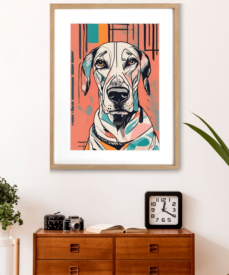 bitter」｜絵画 原画 抽象画 動物画 犬の絵 イラスト ドローイング