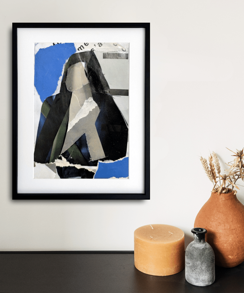 抽象画 コラージュ 抽象画 コラージュ 切り絵 貼り絵 レトロ モダン おしゃれ 空間