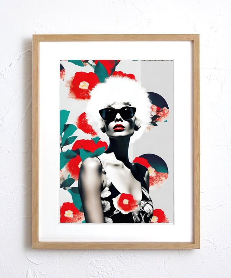 Ms.Tsubaki ｜和と洋が交差する椿コラージュアートポスター