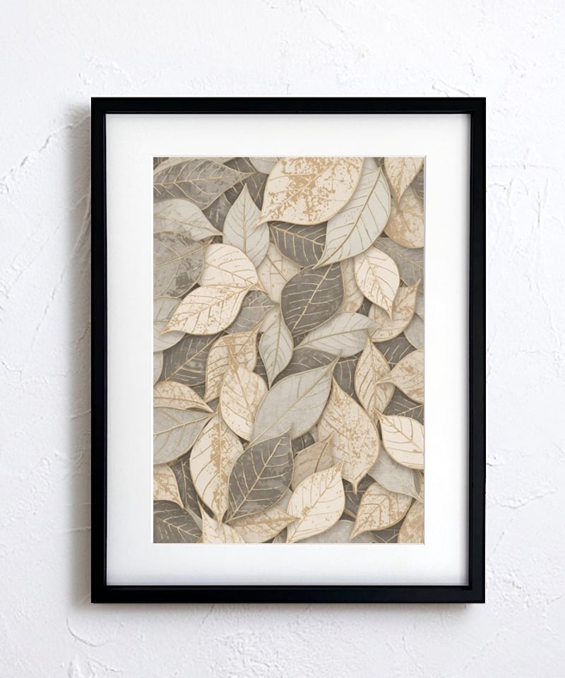 Leaf Harmony｜ナチュラルモダンなリーフアートポスター｜穏やかな