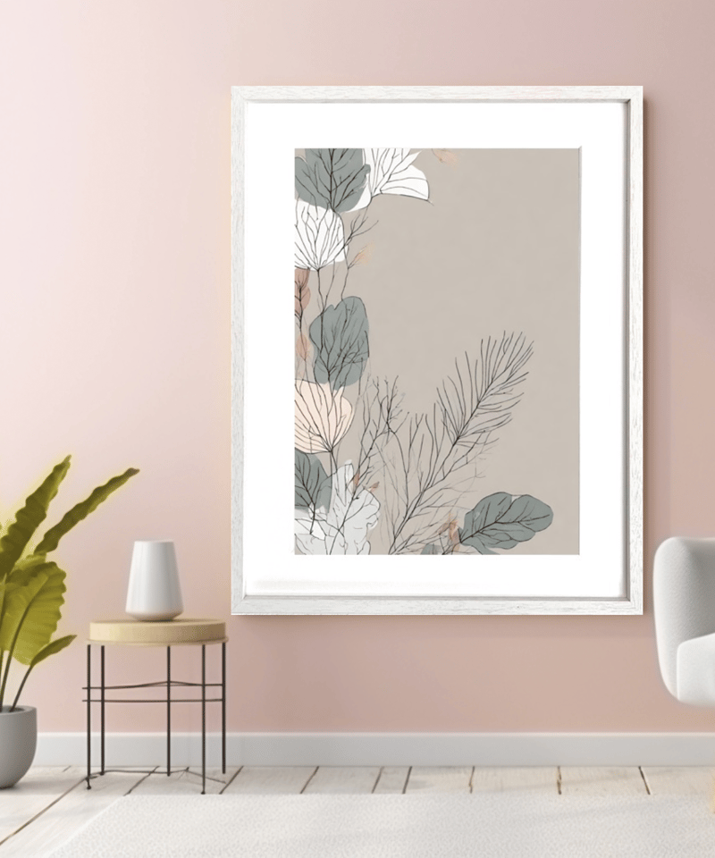 スカンジナビアン 植物 花 ミニマル 北欧デザイン 抽象画 ボタニカル