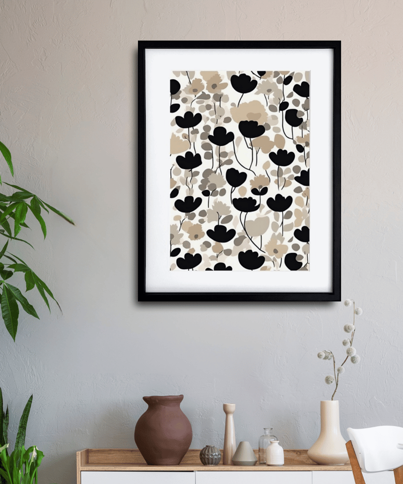 Quietude｜上品でシックなポピーの北欧ボタニカルアートポスター