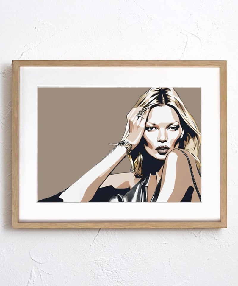 ケイトモスポスター イエロー The One And Only｜ケイト・モスを描いたモードポップアートポスター