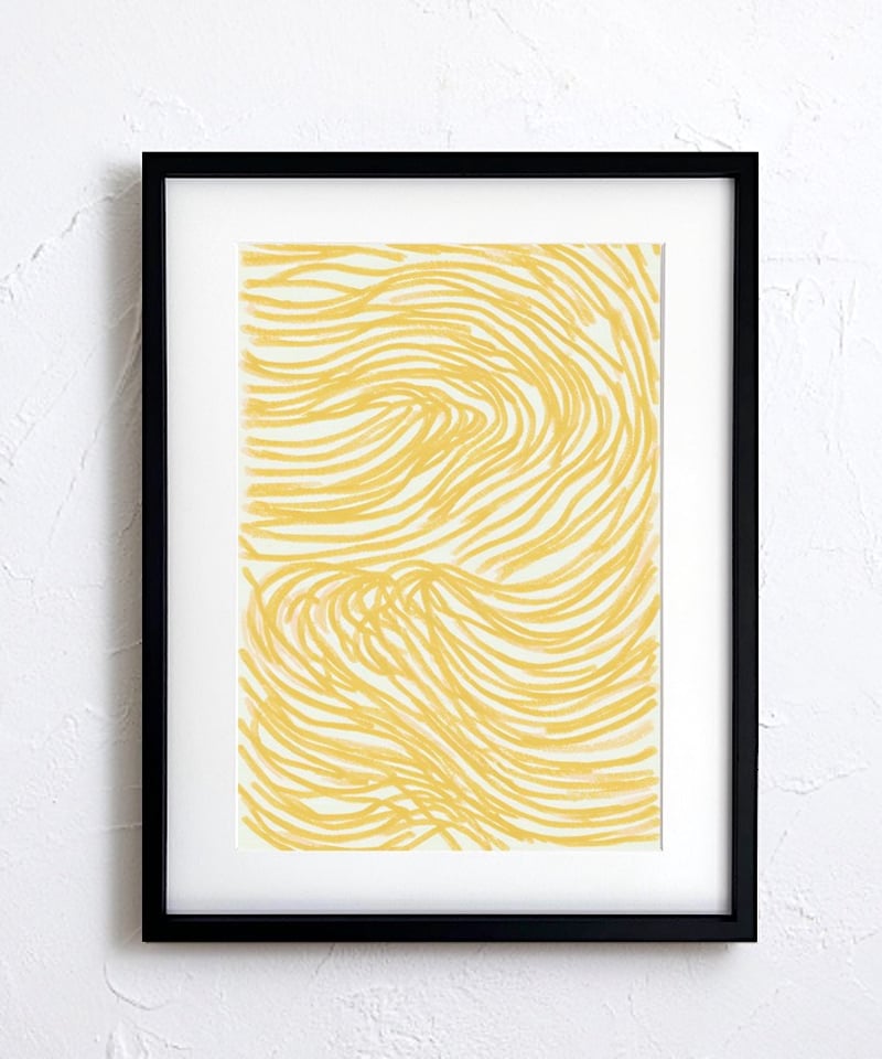 RAMEN Ⅱ｜ラーメンを抽象的に描くモダンアートポスター｜木製額縁付き