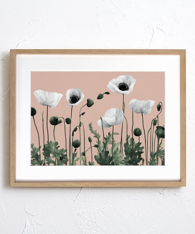 【原画】印象派風 ポピーの花 絵画 額縁付き アート インテリア 原画】印象派風 ポピーの花 絵画 額縁付き アート インテリア
