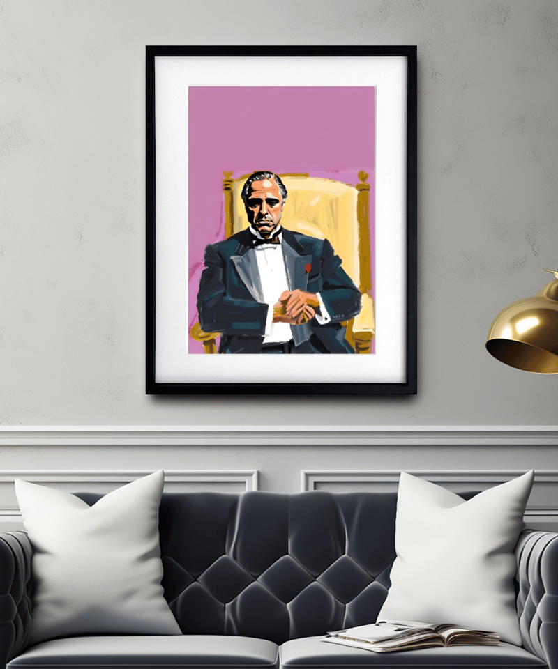 Godfather｜マーロン・ブランドが魅せる名作映画アートポスター｜重厚