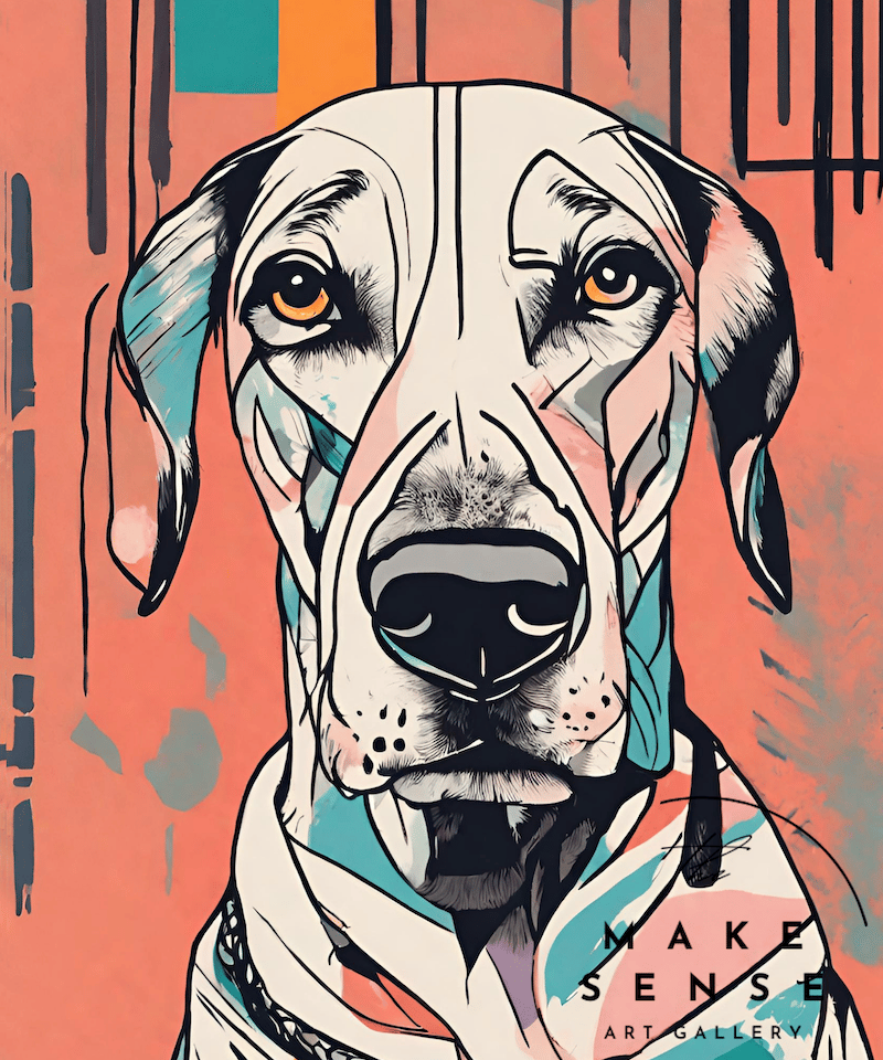 ドッグアート Dogart 抽象 カラフル アニマル 動物 犬 家族 兄弟