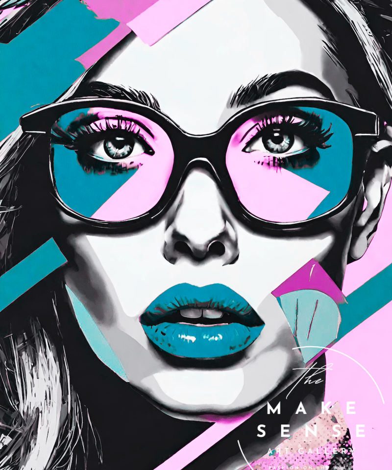 Galactic｜女性肖像×アブストラクトの都会的アートポスター｜くすみ