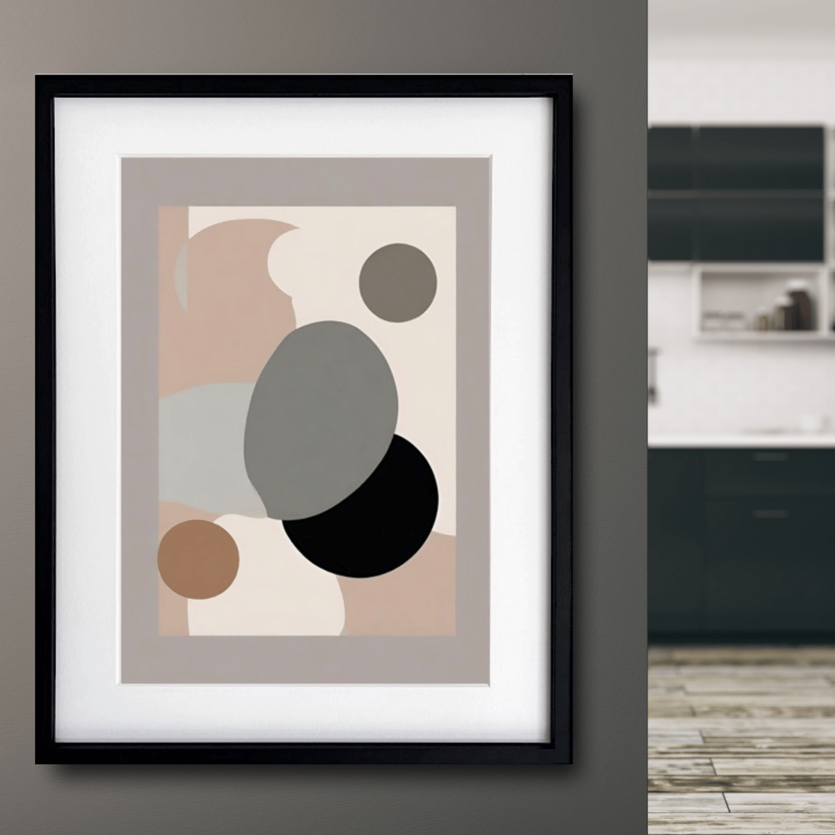 抽象画 ミニマルライン ニュアンスカラー モダン 北欧デザイン