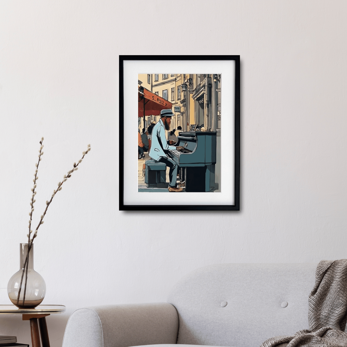 Street Musician｜街角のピアノと大人の渋さを描くジャズアート