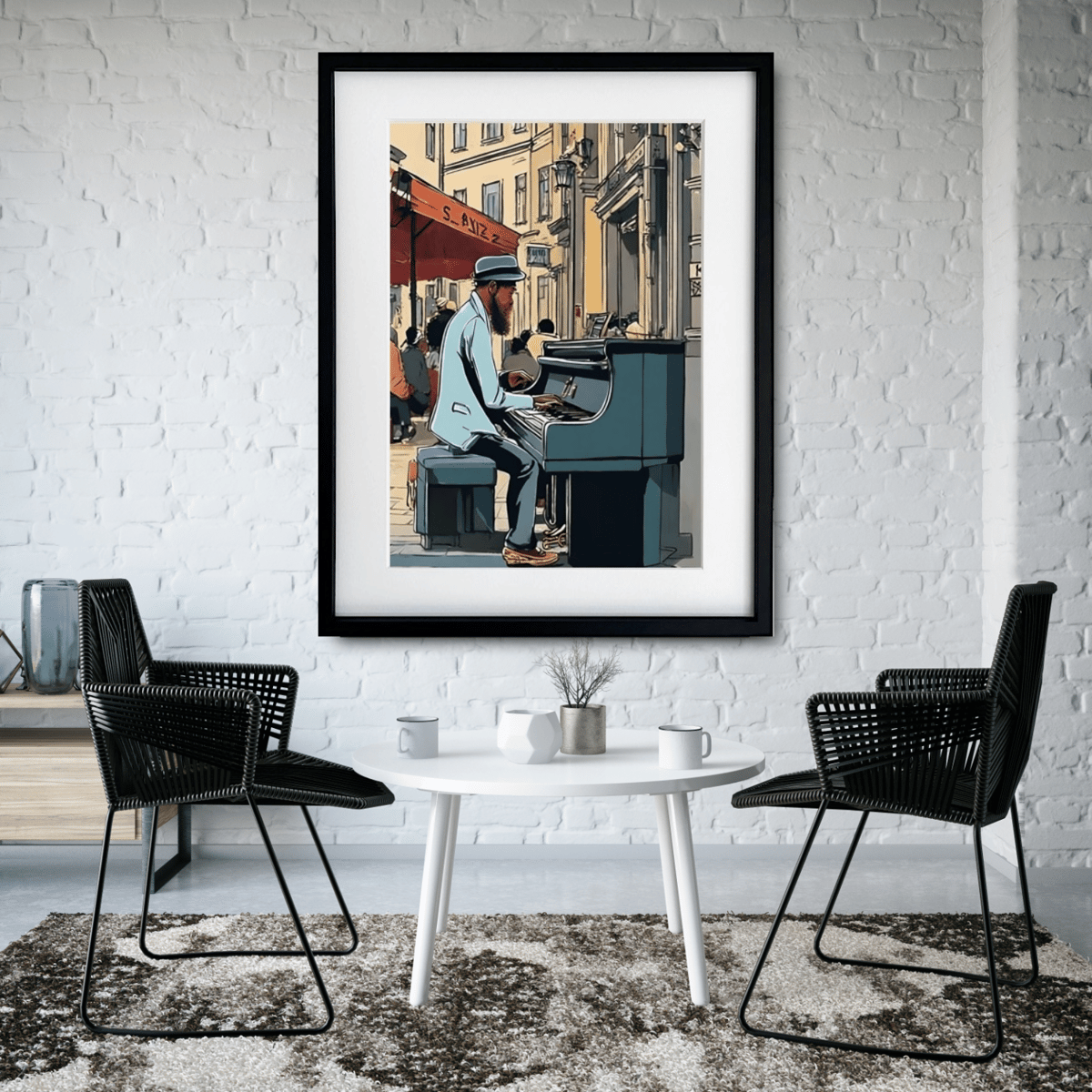 Street Musician｜街角のピアノと大人の渋さを描くジャズアート
