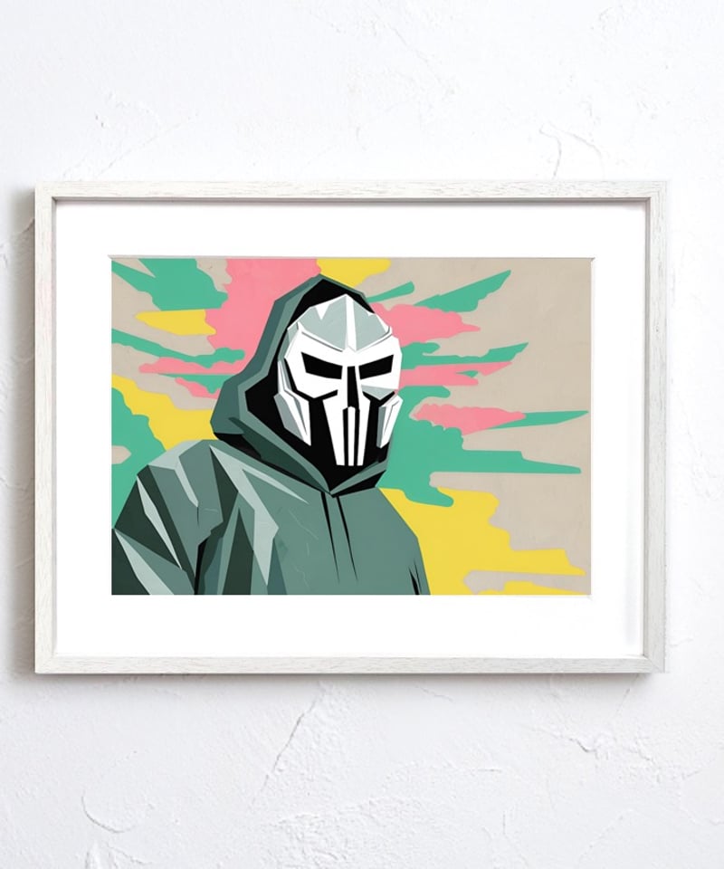 MF Doom｜伝説的MCへ敬意を込めたマスクアートポスター｜ストリート感